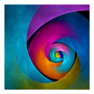 Poster Floral moderne Art Abstrait rose Bleu Motif #17