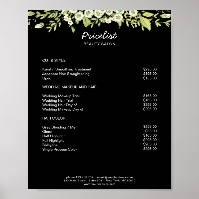 Poster Floral Moderne Preishear (Devant)