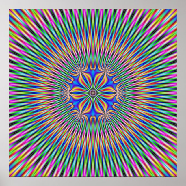 Poster Floral Motif en couleur (Devant)