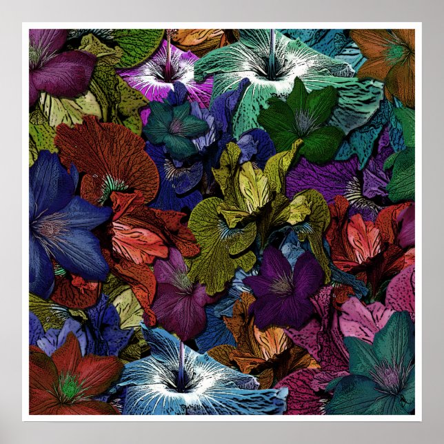 Poster floral psychédélique (Devant)