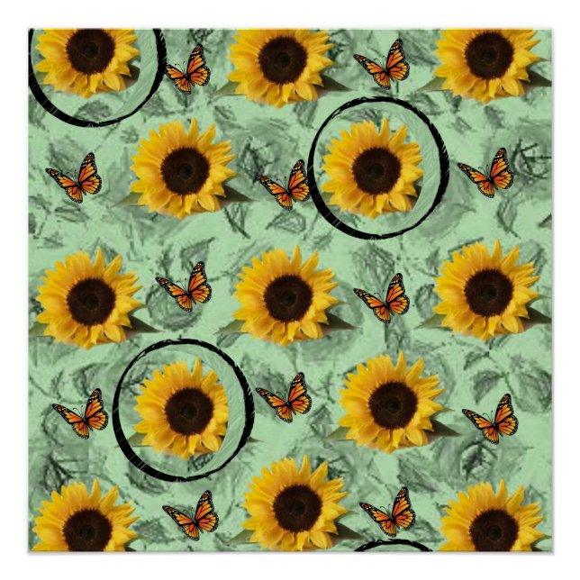 Poster floral Tournesol (Devant)