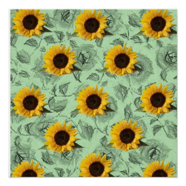 Poster floral Tournesol (Devant)
