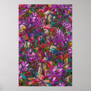 Poster Floral Verre Abstrait