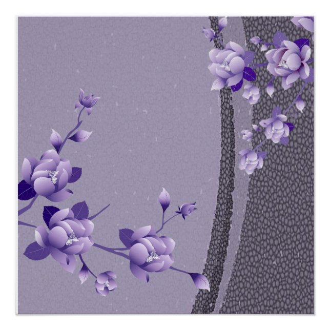 Poster floral violet (Devant)