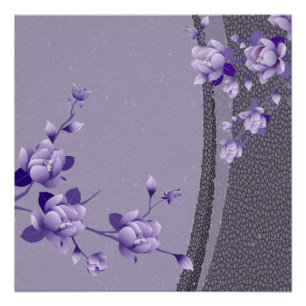 Poster Floral Violet
