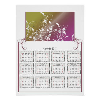 Poster Floral Wall Calendar 2017