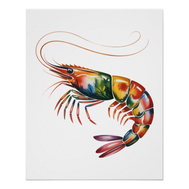 Poster Flore crevettes Art personnalisé (Devant)