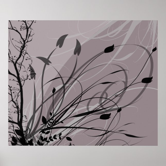 Poster Flore de Grunge KRW en Lavande Misty (Devant)