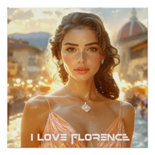 POSTER FLORENCE - ITALIE - J'AIME FLORENCE
