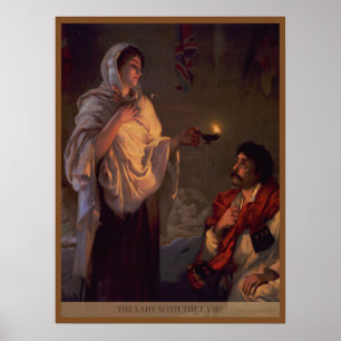 Poster Florence Nightingale Lady avec Lampe