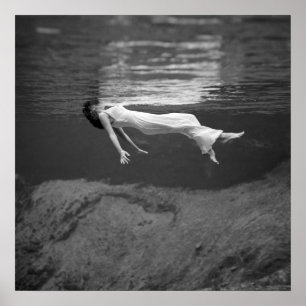 Poster Flottant sous l'eau, 1947. Photo ancienne
