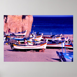 Poster flotte de pêche, L'Algarve, Portugal