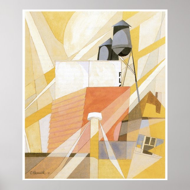 Poster Flour Mill (Factory), Charles Demuth (Devant)