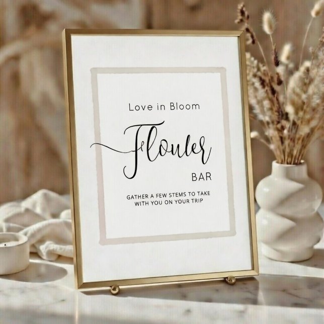 Poster FLOWER BAR for bridal showers.  (Créateur téléchargé)