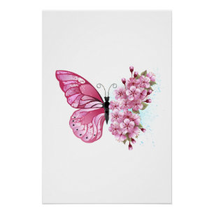 Poster Flower Butterfly