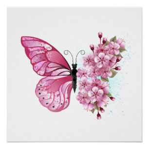 Poster Flower Butterfly