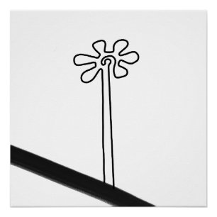 Poster Flower Nazca Pérou ancien idole géoglyphe symbole
