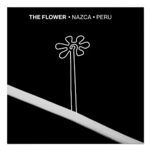 Poster Flower Nazca Pérou ancien idole géoglyphe symbole