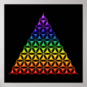 Poster Flower Of Life / Blume des Lebens - pyramid chakra