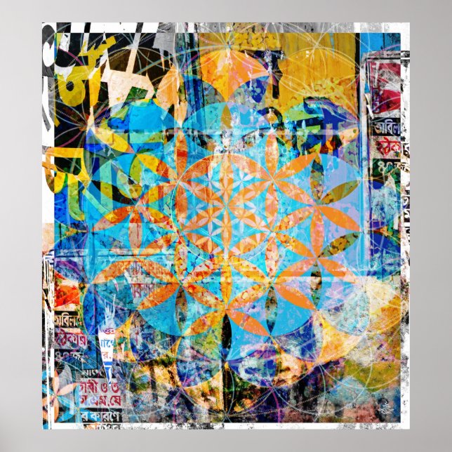 Poster Flower Of Life Décollage (Devant)