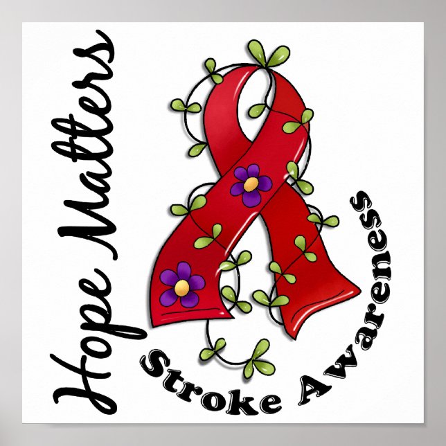 Poster Flower Ribbon 4 Hope Matters Stroke (Devant)