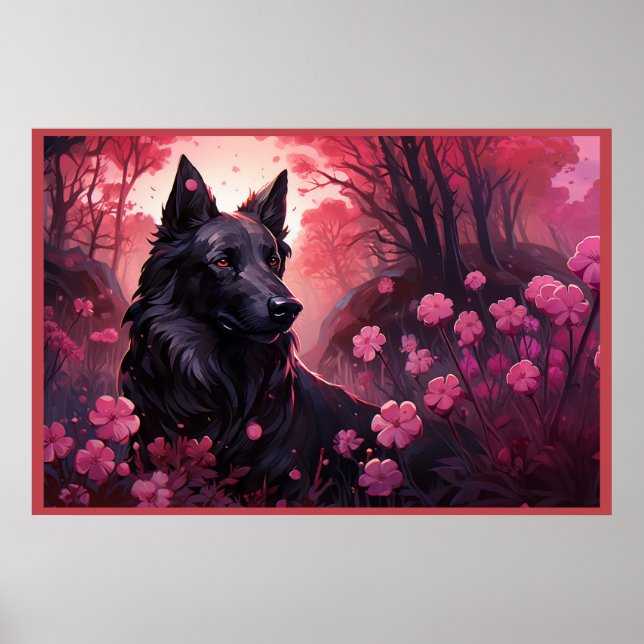 Poster Flowers and Paws (Devant)