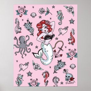 Poster Fluff Molly Mermaid rose