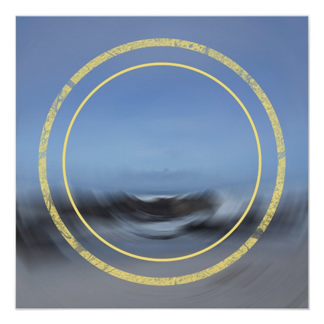 Poster Flux de marée Abstrait Paysage marin contemporain (Devant)