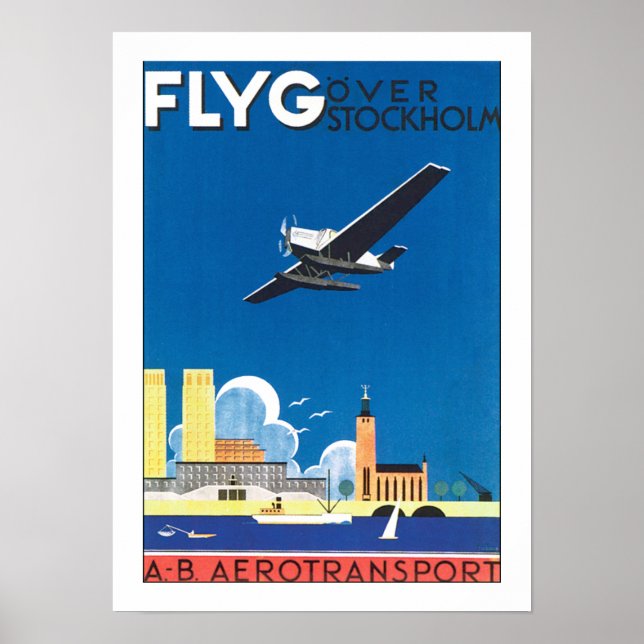 Poster Flyg Over Stockholm (Devant)