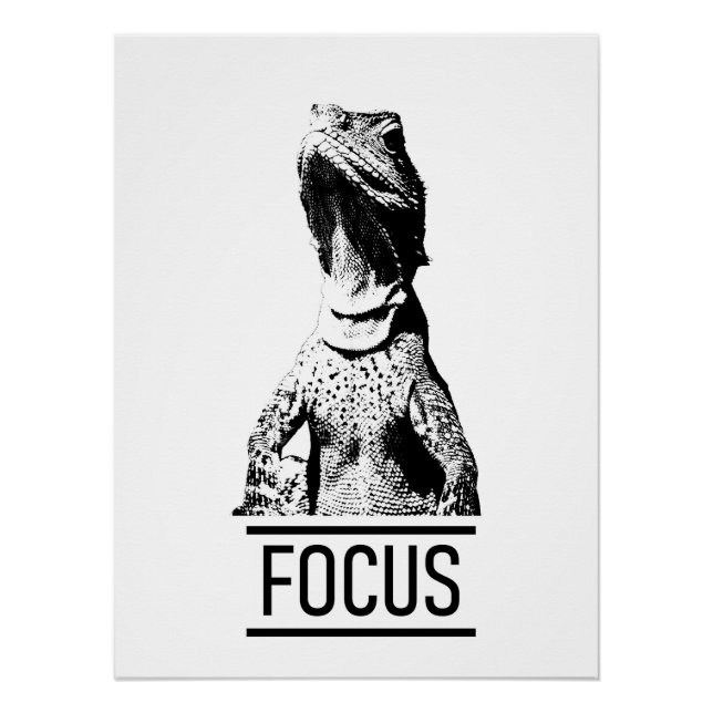 Poster Focus Motivation Texte | Lizard (Devant)