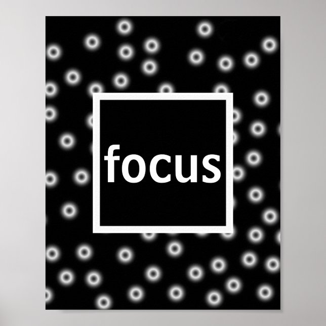 poster focus sur abstrait noir et blanc (Devant)