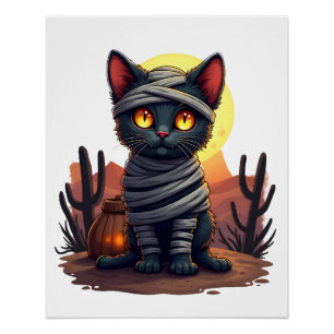 Poster Folie de Chat Momie