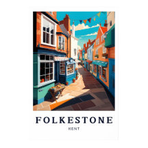 Poster Folkestone, Poster Kent, Poster Angleterre