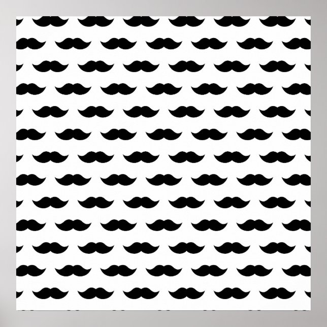 Poster Fond de moustache noire (Devant)