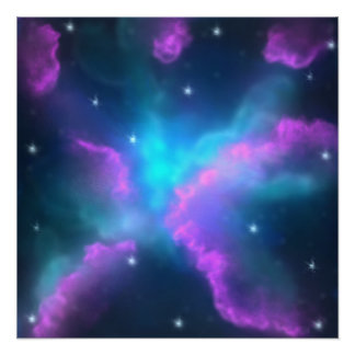 Poster Fond de nuage de nébuleuse coloré