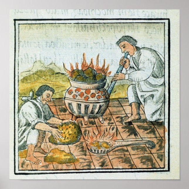 Poster Fondre et couler de l'or dans l'empire aztèque (Devant)