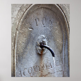 Poster Fontaine d'eau publique romaine antique