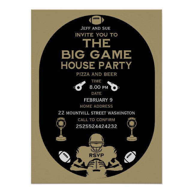 Poster Football Big Game TV Watch Party (Devant)