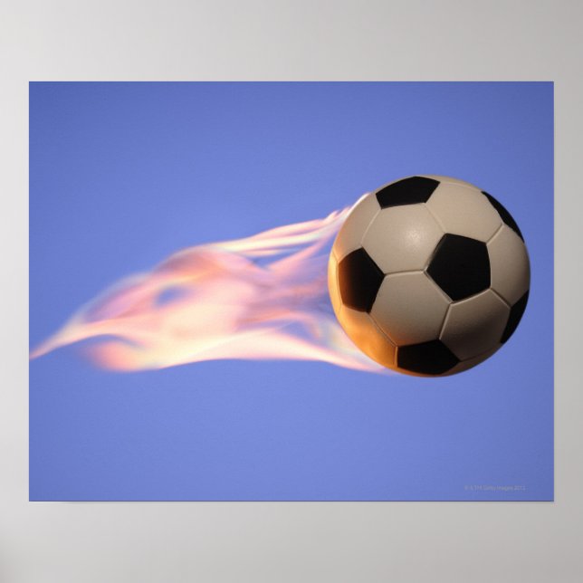 Poster Football sur flamme (Devant)