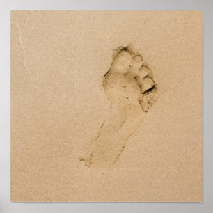 Poster Footprint on the Beach
