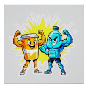 Poster Force Liquide – Design de Muscle de Jus et d'Eau D