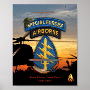 Poster forces spéciales green berets sf lrrp lrps recon