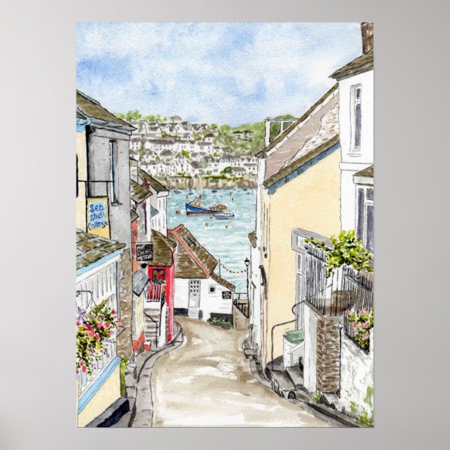 Poster 'Fore Street (Polruan)' (Devant)