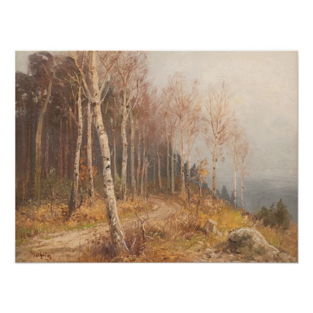 Poster Forêt de bouleau - Hugo Mühlig (Devant)