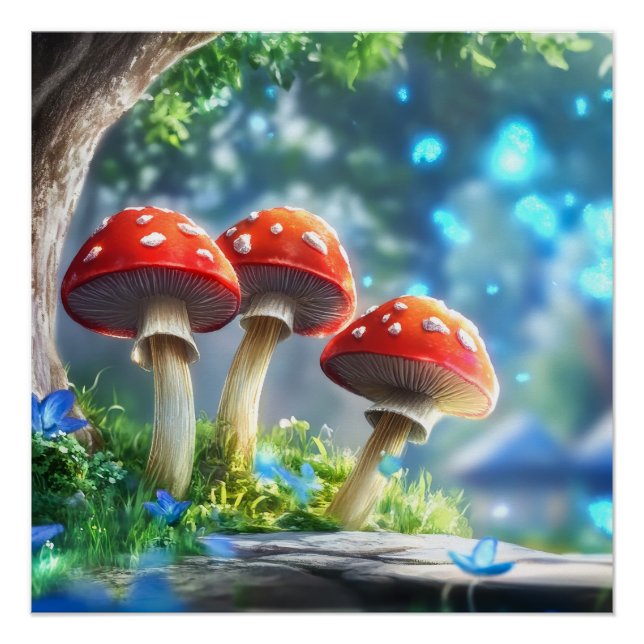 Poster Forêt de Champignons (Devant)