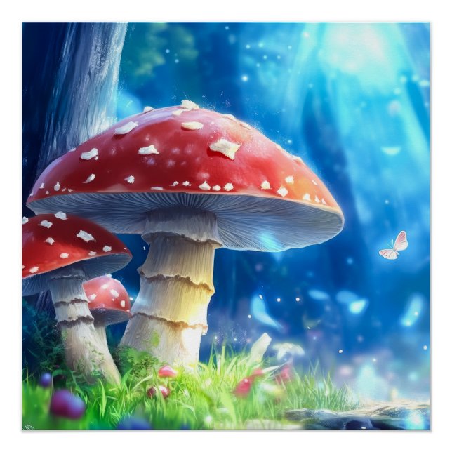 Poster Forêt de Champignons (Devant)