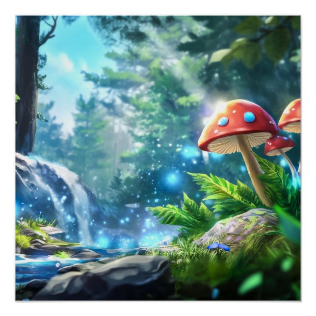 Poster Forêt de Champignons (Devant)