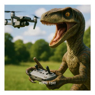 Poster Forêt de drones de Dinosaures mignons Imaginaires