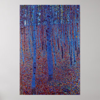 Poster Forêt de hêtre par Gustav Klimt