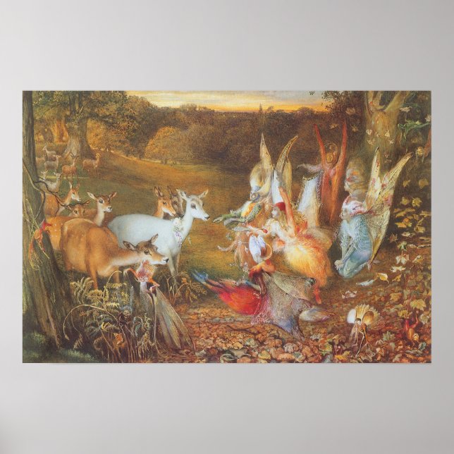 Poster Forêt enchantée par l'artiste John Anster Fitzgera (Devant)